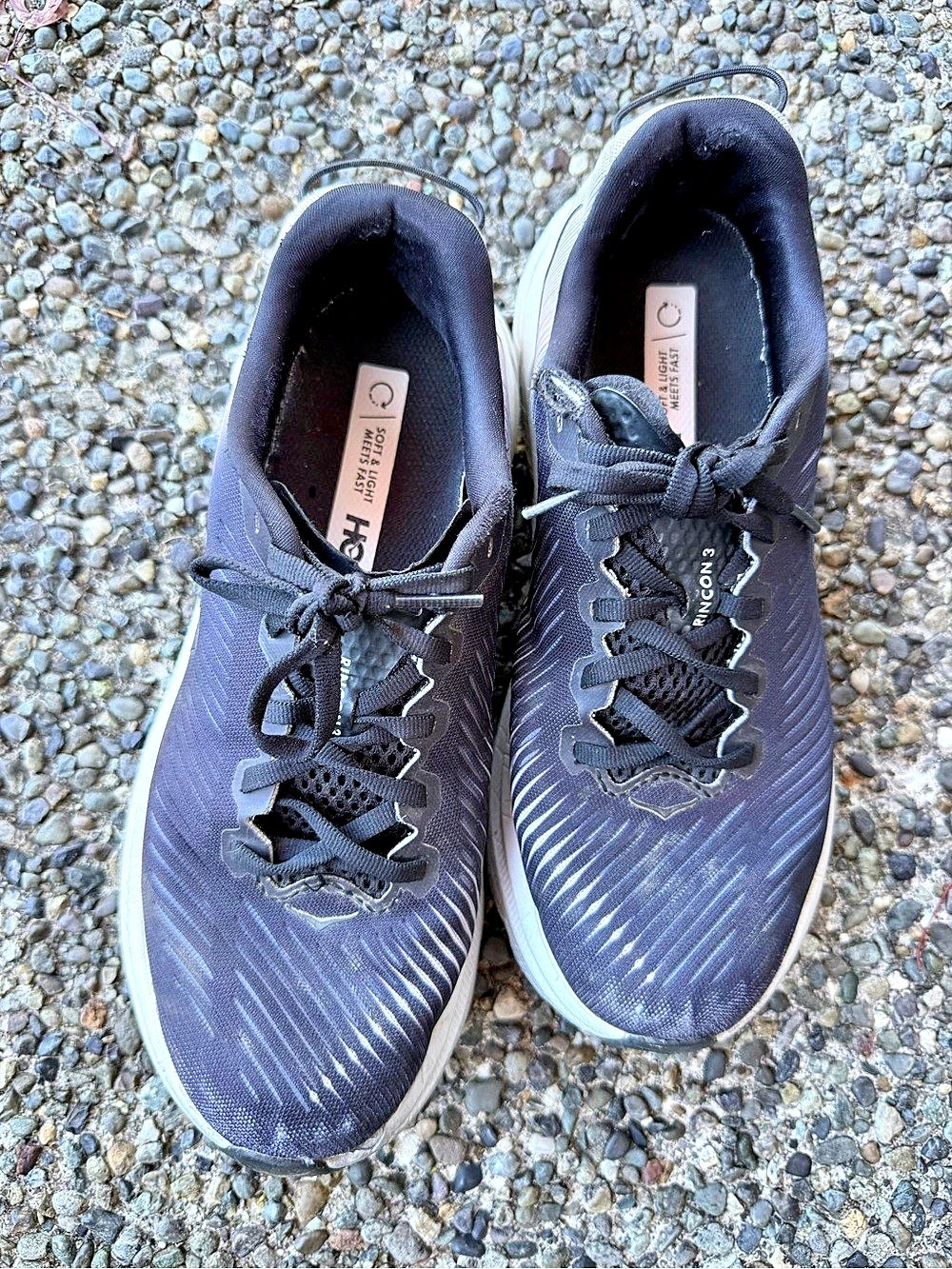 HOKA Rincon 3 Athletic Shoes Black & White